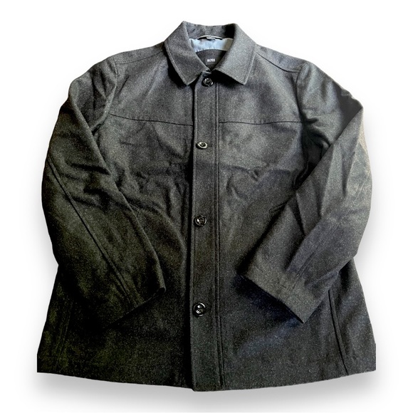 HUGO BOSS Men’s Cashmere Wool Pea Coat Jacket Button Down Size 44R ‘Charliy’